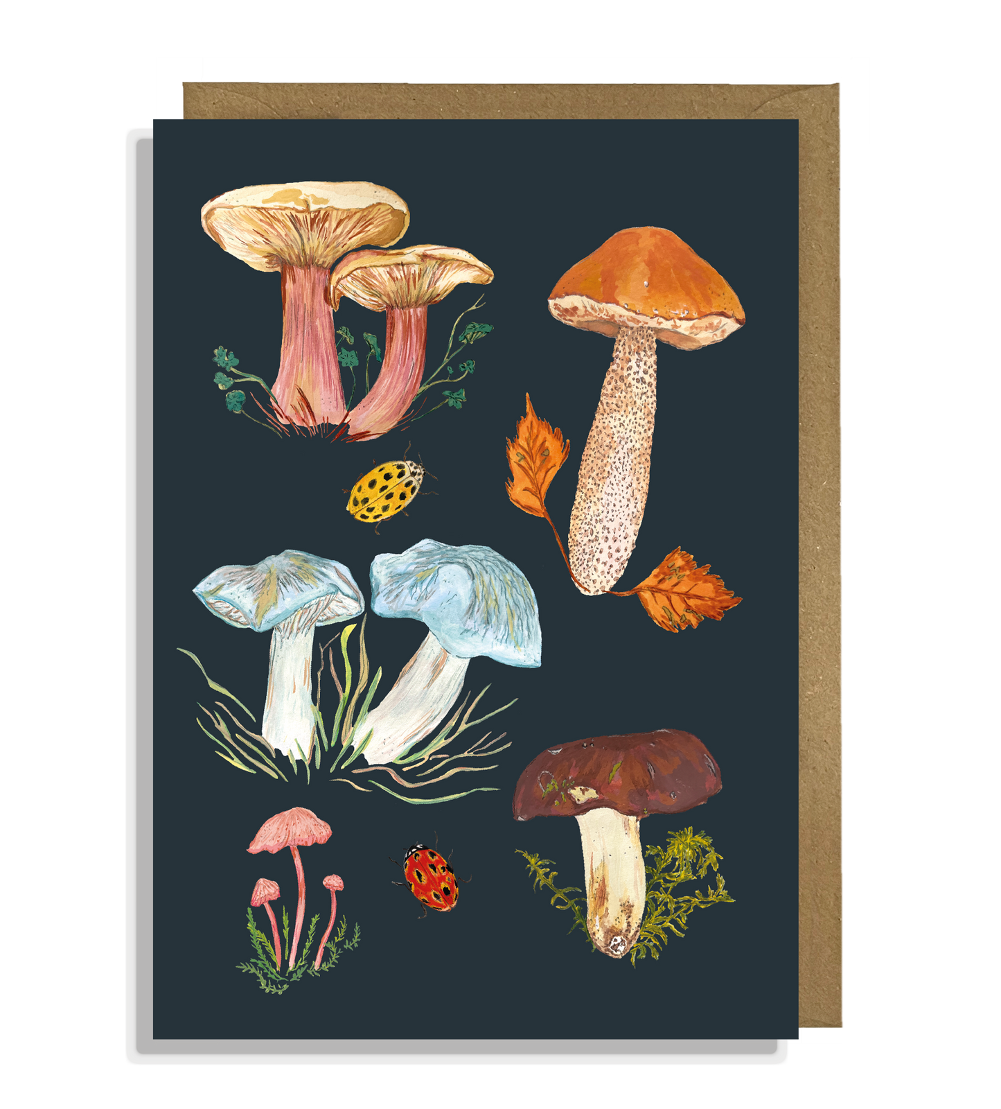 Mushroom Greeting Card - Hand Painted Design