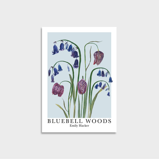 A6 Bluebell Woods Mini Botanical Art Print | Native Wildflower Wall Art