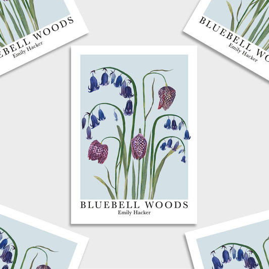 A6 Bluebell Woods Mini Botanical Art Print | Native Wildflower Wall Art