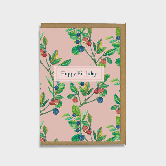 Bilberry Happy Birthday Card