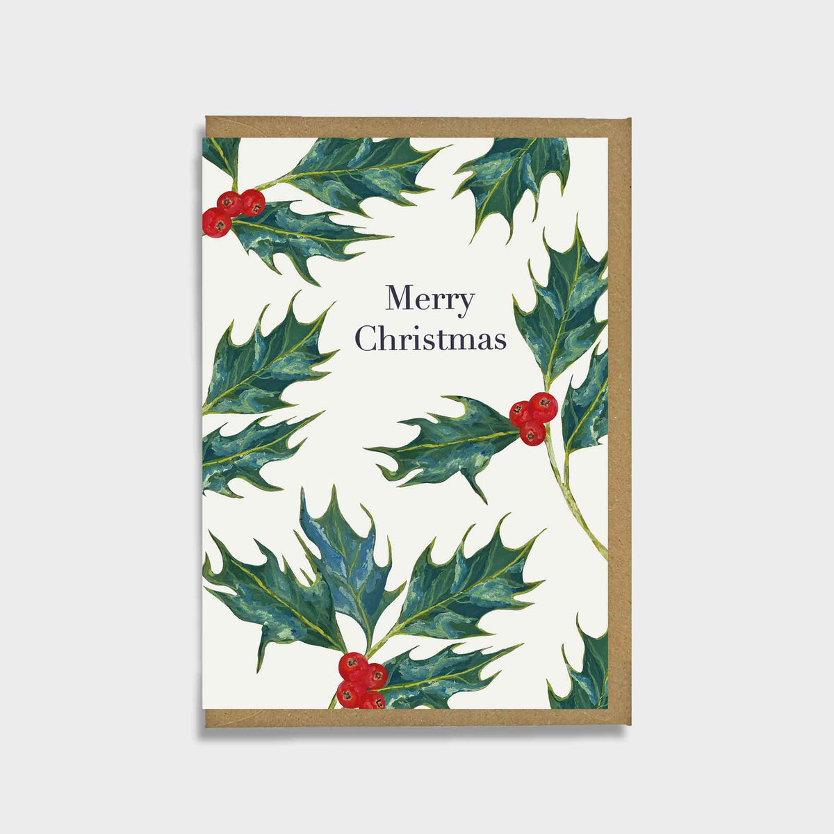 Festive Holly Christmas Card